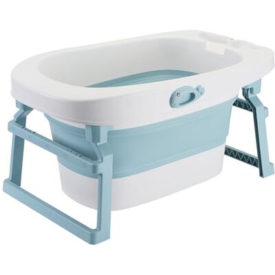 homewell Baignoire Pliable Pour Enfants, La Baignoire Contient Un Siège à l'Intérieur, Rendant Le Bain De Bébé Plus Sûr Et Plus Heureux (Bleu) homewell Baignoire Pliable Pour Enfants, La Baignoire Contient Un Siège à l'Intérieur, Rendant Le Bain De Bébé Plus Sûr Et Plus Heureux (Bleu)