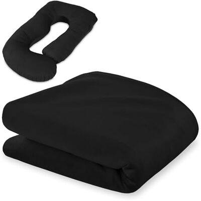 Totsy Baby Housse de Coussin de grossesse enveloppant 180 cm – Pregnancy Pillow maternité soutien corps entier housse en velours doux lavable ergonomique – certifié OEKO-TEX Noir Totsy Baby Housse de Coussin de grossesse enveloppant 180 cm – Pregnancy Pillow maternité soutien corps entier housse en velours doux lavable ergonomique – certifié OEKO-TEX Noir