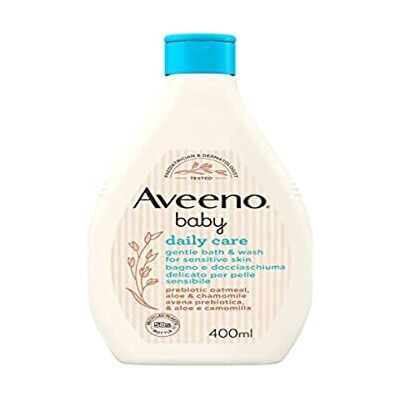 Aveeno Baby Daily Care Bain et douche délicat, bain moussant bébé pour un nettoyage en profondeur de la peau sensible, bain moussant bébé avec avoine pour le bain, 400 ml Aveeno Baby Daily Care Bain et douche délicat, bain moussant bébé pour un nettoyage en profondeur de la peau sensible, bain moussant bébé avec avoine pour le bain, 400 ml