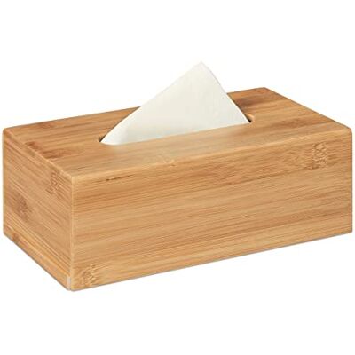 Relaxdays 2x Boîte à mouchoirs en bambou Rangement à tissus salle de bain en bois boîte de mouchoirs, 7,5 x 24 x 12 cm, nature Relaxdays 2x Boîte à mouchoirs en bambou Rangement à tissus salle de bain en bois boîte de mouchoirs, 7,5 x 24 x 12 cm, nature