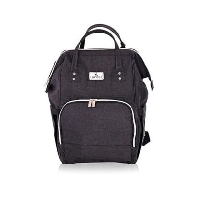 Lorelli Tina Sac à dos pour poussette avec compartiment intérieur zippé Noir Lorelli Tina Sac à dos pour poussette avec compartiment intérieur zippé Noir