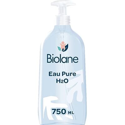 Biolane Eau Pure H2O Nouveau Packaging Nettoyant Pour Le Visage, Corps Et Siège Du Bébé Sans rinçage 1 flacons-pompe 750ml Fabriqué en France Biolane Eau Pure H2O Nouveau Packaging Nettoyant Pour Le Visage, Corps Et Siège Du Bébé Sans rinçage 1 flacons-pompe 750ml Fabriqué en France