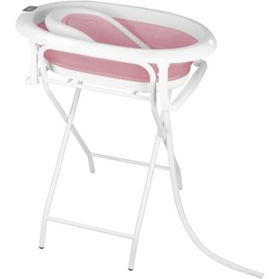 LANTUS Baignoire Bébé Pliable Sur Pied – Grande Baignoire Xxl Avec Support/Siège Et Kit De Drainage – Bassine Bébé De La Naissance À 3 Ans Cadeau Bébé–(Style 1) 85 x 47 x 85 cm Rose LANTUS Baignoire Bébé Pliable Sur Pied – Grande Baignoire Xxl Avec Support/Siège Et Kit De Drainage – Bassine Bébé De La Naissance À 3 Ans Cadeau Bébé–(Style 1) 85 x 47 x 85 cm Rose