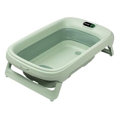 Maxi-Cosi Baignoire Pliable Bébé Indigo, 0-4 Ans, Baignoire Enfant Spacieuse, Thermomètre HighSense Intégré, Antidérapante, Crochet de Suspension Rétractable, Pliage à Plat, Sage Green Maxi-Cosi Baignoire Pliable Bébé Indigo, 0-4 Ans, Baignoire Enfant Spacieuse, Thermomètre HighSense Intégré, Antidérapante, Crochet de Suspension Rétractable, Pliage à Plat, Sage Green