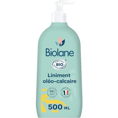 Biolane Liniment oléo-calcaire BIO Nettoie et protège le siège de bébé à chaque change 500 ml Biolane Liniment oléo-calcaire BIO Nettoie et protège le siège de bébé à chaque change 500 ml