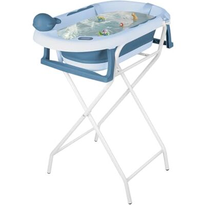 LANTUS Baignoire Bébé Pliable Sur Pied – Grande Baignoire Xxl Avec Support/Siège Et Kit De Drainage – Bassine Bébé De La Naissance À 3 Ans Cadeau Bébé–(Style 5) 81,5 x 48 x 21 cm Bleu LANTUS Baignoire Bébé Pliable Sur Pied – Grande Baignoire Xxl Avec Support/Siège Et Kit De Drainage – Bassine Bébé De La Naissance À 3 Ans Cadeau Bébé–(Style 5) 81,5 x 48 x 21 cm Bleu