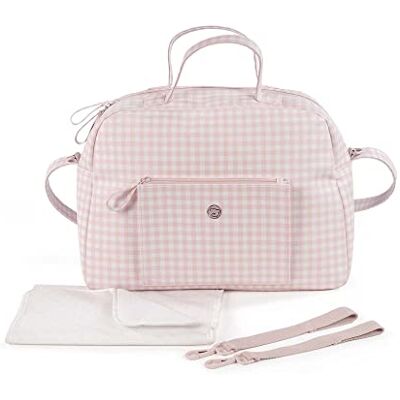 Pasito a Pasito . Together Sac pour poussette de bébé, pratique, élégant et de grande taille, sac de maternité fabriqué en similicuir rose/blanc Pasito a Pasito . Together Sac pour poussette de bébé, pratique, élégant et de grande taille, sac de maternité fabriqué en similicuir rose/blanc