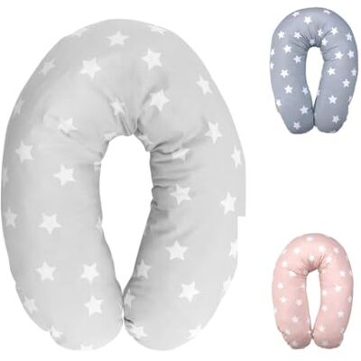 Lorelli Coussin d'allaitement 190 cm 100 % coton Gris étoiles Lorelli Coussin d'allaitement 190 cm 100 % coton Gris étoiles