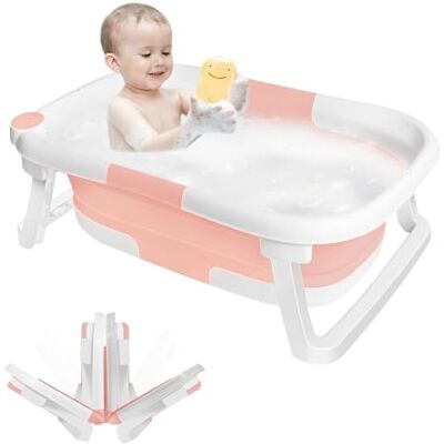 homewell Baignoire Bebe, Baignoire Bébé Pliable avec Petit Tabouret, Baignoire de Voyage Portable, Idéal pour BéBé Nouveau-né Enfants homewell Baignoire Bebe, Baignoire Bébé Pliable avec Petit Tabouret, Baignoire de Voyage Portable, Idéal pour BéBé Nouveau-né Enfants