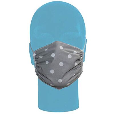 Italbaby Lot de 3 masques de protection lavables pour enfants à pois gris Italbaby Lot de 3 masques de protection lavables pour enfants à pois gris