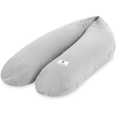 Julius Zöllner Coussin d'allaitement en mousseline d'environ 190 cm Garnissage 42 litres de microbilles EPS Fabriqué en Allemagne Housse en mousseline 100% coton Certifié Oeko-TEX® Standard Julius Zöllner Coussin d'allaitement en mousseline d'environ 190 cm Garnissage 42 litres de microbilles EPS Fabriqué en Allemagne Housse en mousseline 100% coton Certifié Oeko-TEX® Standard