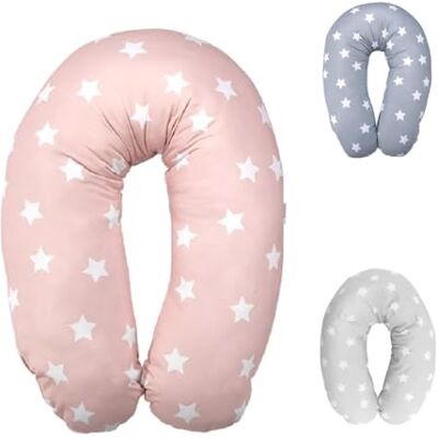 Lorelli , Coussin d'allaitement, étoiles, 190 cm, 100 % coton, couleur : rose Lorelli , Coussin d'allaitement, étoiles, 190 cm, 100 % coton, couleur : rose