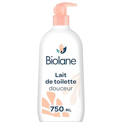 Biolane Lait de toilette 750ml Bébé Nouveau Packaging Nettoie Visage, Corps et Siège Sans Rinçage Doux et Apaisant 99% d'origine naturelle Fabriqué en France Biolane Lait de toilette 750ml Bébé Nouveau Packaging Nettoie Visage, Corps et Siège Sans Rinçage Doux et Apaisant 99% d'origine naturelle Fabriqué en France
