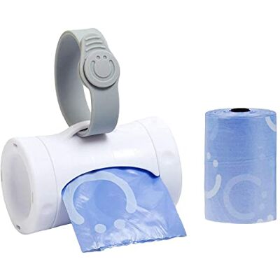Ubbi Retractable On the Go Bag Dispenser for Baby Travel, Diaper Bag Accessory Must Have for Newborn, Helpful Baby Item, Baby Gift, Lavender Scented, White Ubbi Retractable On the Go Bag Dispenser for Baby Travel, Diaper Bag Accessory Must Have for Newborn, Helpful Baby Item, Baby Gift, Lavender Scented, White
