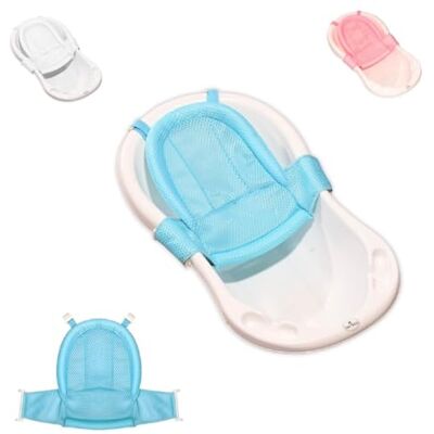 Lorelli Filet de baignoire pour bébé Froggy avec clips en plastique dès la naissance, couleur : bleu Lorelli Filet de baignoire pour bébé Froggy avec clips en plastique dès la naissance, couleur : bleu