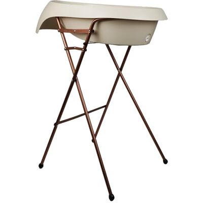 Thermobaby Kit Baignoire Bébé Wave Baignoire, Pied En Cuivre & Tuyau De Vidange Pliable & Stable Fabriqué En Europe Beige Thermobaby Kit Baignoire Bébé Wave Baignoire, Pied En Cuivre & Tuyau De Vidange Pliable & Stable Fabriqué En Europe Beige