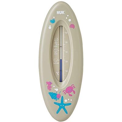 NUK Thermomètre de bain en toute sécurité, liquide de mesure naturel à l'huile de colza, fabriqué en Allemagne, 1 pièce, gris NUK Thermomètre de bain en toute sécurité, liquide de mesure naturel à l'huile de colza, fabriqué en Allemagne, 1 pièce, gris