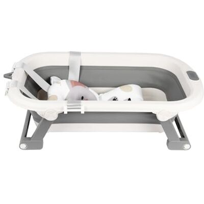 Supfine PLACEHOLDER_BRAND_0__ Baignoire pour bébé, pliable, taille XXL, avec affichage de la température, coussin de douche, prise de douche, pieds antidérapants, baignoire pour nouveau-né, de 0 à 24 mois Supfine PLACEHOLDER_BRAND_0__ Baignoire pour bébé, pliable, taille XXL, avec affichage de la température, coussin de douche, prise de douche, pieds antidérapants, baignoire pour nouveau-né, de 0 à 24 mois