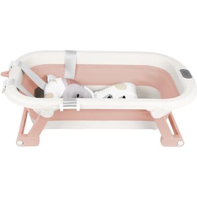 Supfine Baignoire Bébé Pliable XXL avec Témoin de Température, Coussins de Douche, Prise de Douche, Pieds Antidérapante, Baignoire Pliable BéBé pour Nouveau-Né, 0 à 24 Mois (Rose,80x50x22cm) Supfine Baignoire Bébé Pliable XXL avec Témoin de Température, Coussins de Douche, Prise de Douche, Pieds Antidérapante, Baignoire Pliable BéBé pour Nouveau-Né, 0 à 24 Mois (Rose,80x50x22cm)