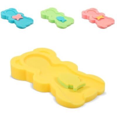 Lorelli Midi Tapis de bain doux pour bébé, 2 éponges, différents motifs jaunes Lorelli Midi Tapis de bain doux pour bébé, 2 éponges, différents motifs jaunes