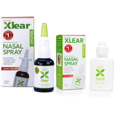Xlear Natural Xylitol Nasal Spray, Regular and Travel Size Bundle, 1.5 fl oz & 0.75 fl oz (Pack of 2) Xlear Natural Xylitol Nasal Spray, Regular and Travel Size Bundle, 1.5 fl oz & 0.75 fl oz (Pack of 2)