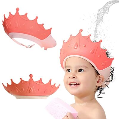 KAMHBE Bonnet de douche pour enfant et bébé avec couronne réglable pour laver les cheveux, protection enfant Pour les yeux, les oreilles et le visage Bleu KAMHBE Bonnet de douche pour enfant et bébé avec couronne réglable pour laver les cheveux, protection enfant Pour les yeux, les oreilles et le visage Bleu