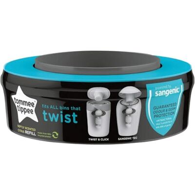 Tommee Tippee Twist and Click Système d’élimination des couches - Poubelle à couches, 30 couches Tommee Tippee Twist and Click Système d’élimination des couches - Poubelle à couches, 30 couches