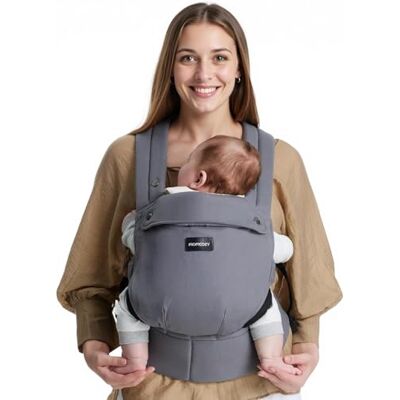 Momcozy Porte-bébé du nouveau-né au tout-petit, ergonomique, confortable et léger pour bébé de 3,2 à 20 kg, très facile à enfiler, idéal pour garder les mains libres, Gris Momcozy Porte-bébé du nouveau-né au tout-petit, ergonomique, confortable et léger pour bébé de 3,2 à 20 kg, très facile à enfiler, idéal pour garder les mains libres, Gris