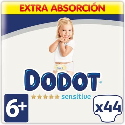 DODOT Sensitive Couches Taille 6+ 44 Couches 14 Kg + DODOT Sensitive Couches Taille 6+ 44 Couches 14 Kg +
