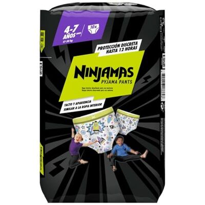 DODOT Ninjamas couches pour enfant 4-7 ans (17-29 kg), 60 pièces, couche de protection anti-fuite pendant la nuit DODOT Ninjamas couches pour enfant 4-7 ans (17-29 kg), 60 pièces, couche de protection anti-fuite pendant la nuit