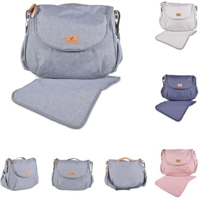 Cangaroo Sac à langer Naomi Matelas à langer, sangle réglable, fermeture éclair, couleur : gris Cangaroo Sac à langer Naomi Matelas à langer, sangle réglable, fermeture éclair, couleur : gris