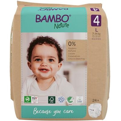 Bambo Nature Couches écologiques de qualité supérieure, couches durables étiquetées écologiques, protection améliorée contre les fuites, couches sûres et confortables pour bébé, sûres et confortables Bambo Nature Couches écologiques de qualité supérieure, couches durables étiquetées écologiques, protection améliorée contre les fuites, couches sûres et confortables pour bébé, sûres et confortables