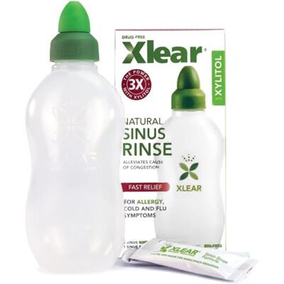 Xlear Système d’Irrigation Nasale au Xylitol Naturel avec 1 Bouteille de Rinçage des Sinus et 6 Sachets de Solution Saline – Nettoyant Nasal (Pack of 1) Xlear Système d’Irrigation Nasale au Xylitol Naturel avec 1 Bouteille de Rinçage des Sinus et 6 Sachets de Solution Saline – Nettoyant Nasal (Pack of 1)