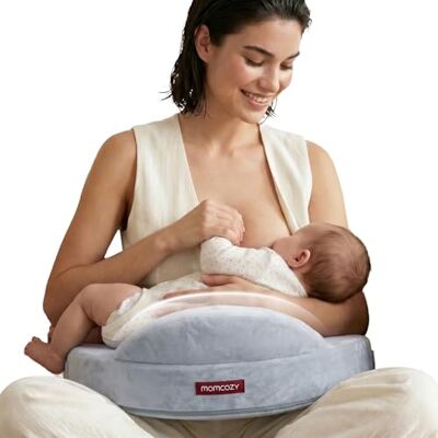 Momcozy Coussin d'allaitement en mousse à mémoire de forme avec bordure de Coussin d'allaitement et de positionnement ergonomique, sangle réglable et housse en coton amovible Momcozy Coussin d'allaitement en mousse à mémoire de forme avec bordure de Coussin d'allaitement et de positionnement ergonomique, sangle réglable et housse en coton amovible