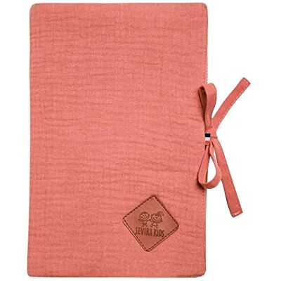 Sevira Kids Protège carnet de santé en gaze de coton, Jeanne Made in France, Terracotta, 17 x 23 cm Sevira Kids Protège carnet de santé en gaze de coton, Jeanne Made in France, Terracotta, 17 x 23 cm