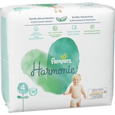 Pampers Harmonie (propre) couches Taille 4, 9-14 kg, 28 pcs Pampers Harmonie (propre) couches Taille 4, 9-14 kg, 28 pcs