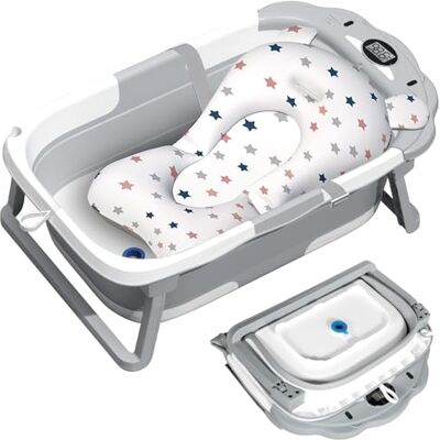 ITMNMNL Baignoire Pliable Bébé,Baignoire Bebe,Baignoire Bébé Pliable avec Thermomètre et Coussin de Bain,Benoire pour Bébé,Idéal pour Cadeau de Naissance Fille ou Garçon Convient aux 0-3 ans ITMNMNL Baignoire Pliable Bébé,Baignoire Bebe,Baignoire Bébé Pliable avec Thermomètre et Coussin de Bain,Benoire pour Bébé,Idéal pour Cadeau de Naissance Fille ou Garçon Convient aux 0-3 ans