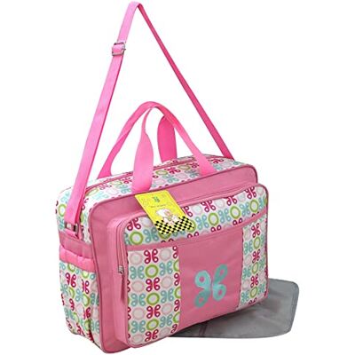 GMMH Sac à langer 3 pièces pour bébé Couleur : rose Motif fleurs et pois GMMH Sac à langer 3 pièces pour bébé Couleur : rose Motif fleurs et pois