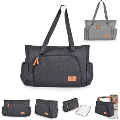 Cangaroo Sac à langer Keily Henkel Compartiment principal avec fermeture éclair Matelas à langer Couleur : noir Cangaroo Sac à langer Keily Henkel Compartiment principal avec fermeture éclair Matelas à langer Couleur : noir