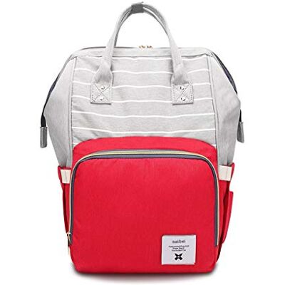 SONARIN Rayure Multifonction Sac à Dos à Langer Bébé étanche,Sac à Couches, Organisateur de Sac à Dos de Voyage Avec Des Sacs Isolés par Bouteille,Grande Capacité, Élégant,Idéal Cadeau(Rouge) SONARIN Rayure Multifonction Sac à Dos à Langer Bébé étanche,Sac à Couches, Organisateur de Sac à Dos de Voyage Avec Des Sacs Isolés par Bouteille,Grande Capacité, Élégant,Idéal Cadeau(Rouge)