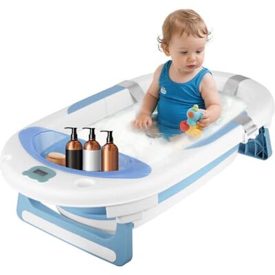 LANTUS Baignoire Bebe Pliable Convient Aux Bébés de 0 à 36 Mois, Ergonomique et Peu Encombrante, Bassine Bébé – Idéale Pour La Douche –(Style 2) 96 x 53 x 23,5 cm Bleu LANTUS Baignoire Bebe Pliable Convient Aux Bébés de 0 à 36 Mois, Ergonomique et Peu Encombrante, Bassine Bébé – Idéale Pour La Douche –(Style 2) 96 x 53 x 23,5 cm Bleu