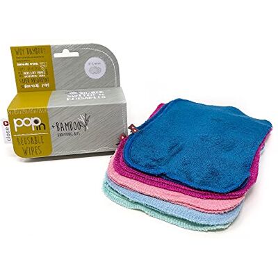 Close Parent Lot de 10 lingettes réutilisables en bambou pour bébé Bleu et rose Close Parent Lot de 10 lingettes réutilisables en bambou pour bébé Bleu et rose