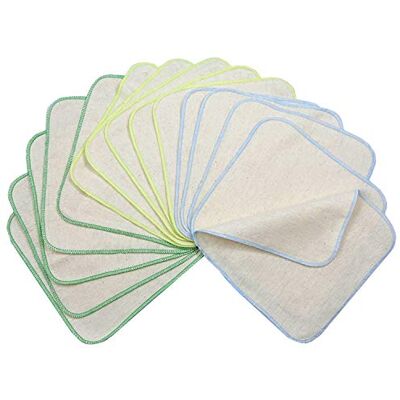 avo + cado Débarbouillettes en flanelle de coton bio à une couche Lot de 15 Gants de toilette réutilisables pour bébé pour remplacer les lingettes humides Petites lingettes lavables en coton avo + cado Débarbouillettes en flanelle de coton bio à une couche Lot de 15 Gants de toilette réutilisables pour bébé pour remplacer les lingettes humides Petites lingettes lavables en coton