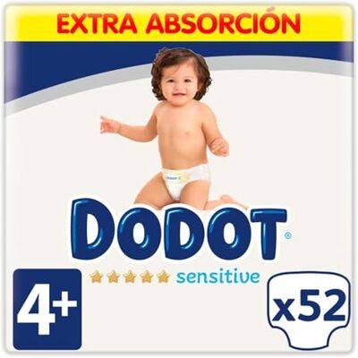 DODOT Sensitive Couches Taille 4+, 52 Couches 10 15 kg DODOT Sensitive Couches Taille 4+, 52 Couches 10 15 kg