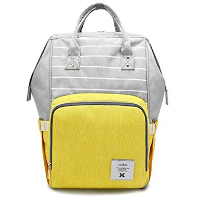 SONARIN Rayure Multifonction Sac à Dos à Langer Bébé étanche,Sac à Couches, Organisateur de Sac à Dos de Voyage Avec Des Sacs Isolés par Bouteille,Grande Capacité, Élégant,Idéal Cadeau(Jaune) SONARIN Rayure Multifonction Sac à Dos à Langer Bébé étanche,Sac à Couches, Organisateur de Sac à Dos de Voyage Avec Des Sacs Isolés par Bouteille,Grande Capacité, Élégant,Idéal Cadeau(Jaune)