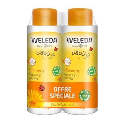 WELEDA Baby Liniment Calendula Lot de 2 flacons de 400 ml WELEDA Baby Liniment Calendula Lot de 2 flacons de 400 ml