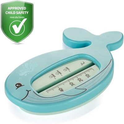Reer MyHappyBath Thermomètre de bain pour bébé Motif animal mignon Sans mercure Sans mercure Avec plage de mesure élevée et échelle claire Reer MyHappyBath Thermomètre de bain pour bébé Motif animal mignon Sans mercure Sans mercure Avec plage de mesure élevée et échelle claire