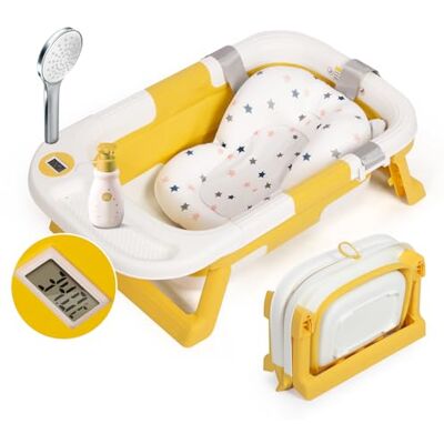 Leogreen Baignoire pliable bébé avec coussin bain thermomètre numérique Leogreen Baignoire pliable bébé avec coussin bain thermomètre numérique