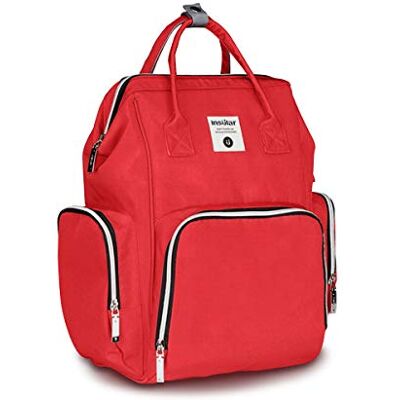 SONARIN Premium Sac à Dos à Langer Bébé étanche Avec Sangle de Poussette,Sac à Couches,Organisateur de Sac à Dos de Voyage Avec Des Sacs Isolés par Bouteille,Grande Capacité,élégant et Durable(Rouge) SONARIN Premium Sac à Dos à Langer Bébé étanche Avec Sangle de Poussette,Sac à Couches,Organisateur de Sac à Dos de Voyage Avec Des Sacs Isolés par Bouteille,Grande Capacité,élégant et Durable(Rouge)