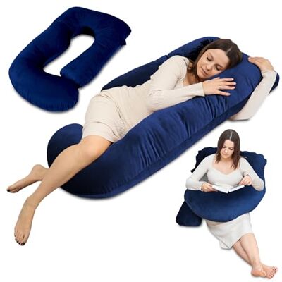 Totsy Baby Coussin de grossesse enveloppant 180 cm – Pregnancy Pillow maternité soutien corps entier housse en velours doux lavable ergonomique – certifié OEKO-TEX Bleu foncé Totsy Baby Coussin de grossesse enveloppant 180 cm – Pregnancy Pillow maternité soutien corps entier housse en velours doux lavable ergonomique – certifié OEKO-TEX Bleu foncé